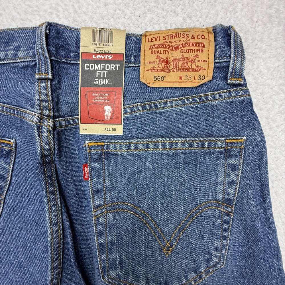 Vintage Levis‎ 560 Loose Fit Tapered Leg Jeans Mens 33x30 Blue Denim NWT NOS